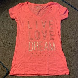 Cute Live Love Dream V Neck Tee